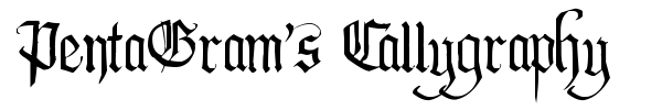 PentaGram's Callygraphy font preview